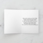 Zwarte Kat in de Begraafplaats met Halloween Feestdagen Kaart (Binnen)