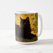 Zwarte Kat in de Bloemen I
