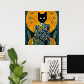Zwarte kat in de Fabulous Gown Poster (Thuiskantoor)