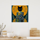 Zwarte kat in de Fabulous Gown Poster (Keuken)