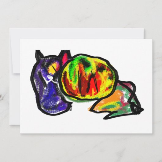 Zwarte kat in de herfst kaart (Voorkant)