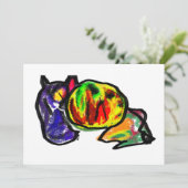 Zwarte kat in de herfst kaart (Staand voorkant)