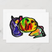 Zwarte kat in de herfst kaart (Voorkant / Achterkant)