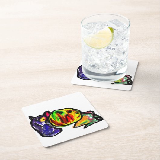 Zwarte kat in de herfst kartonnen onderzetters (Insitu)