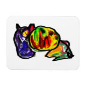 Zwarte kat in de herfst magneet (Horizontaal)