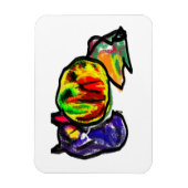 Zwarte kat in de herfst magneet (Verticaal)