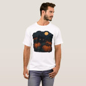 Zwarte Kat in de Patch Klassiek T-shirt (Voorkant volledig)