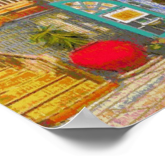 Zwarte kat in de rechtbank poster (Hoek)