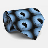 Zwarte kat in de sneeuw stropdas (Opgerold)