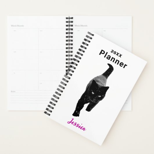 Zwarte Kat in de Sneeuwnaam Planner (Display)