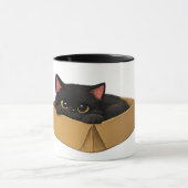 Zwarte Kat in een Doos Mok (Midden)