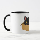 Zwarte Kat in een Doos Mok (Links)