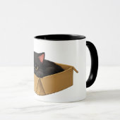Zwarte Kat in een Doos Mok (Voorkant rechts)