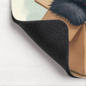 Zwarte kat in een doos muismat (Hoek)