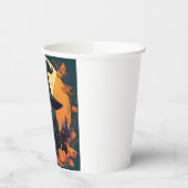 Zwarte kat in een heks Pet Papieren Bekers (Links)