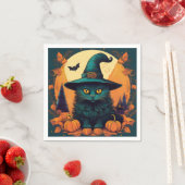 Zwarte kat in een heks Pet Servet (Insitu)