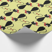Zwarte kat in een kerstPet Cadeaupapier (Hoek)
