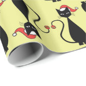 Zwarte kat in een kerstPet Cadeaupapier (Rol Hoek)