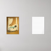 Zwarte kat in een klauwvoetbad Art Print Muurkunst Sets (Voorkant)