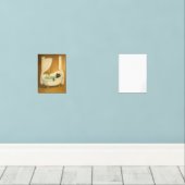 Zwarte kat in een klauwvoetbad Art Print Muurkunst Sets (Houten vloer)