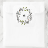 Zwarte kat in een krans Sticker zegel (Tas)