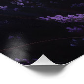 Zwarte kat in een lavendelveld illustratie perfect poster (Hoek)