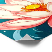 Zwarte kat in een lelievijver poster (Hoek)