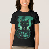 Zwarte kat in een magische 🐾 ✨ Tri-Blend shirt (Voorkant)