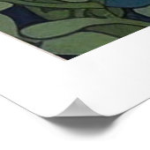 Zwarte kat in een tuin Poster (Hoek)