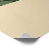 Zwarte kat in een tuin Poster (Hoek)