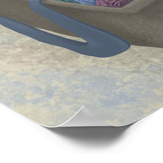 Zwarte kat in garen poster (Hoek)