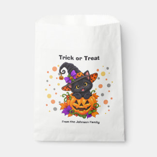 Zwarte Kat in Halloween Pompoen Custom Bedankzakje