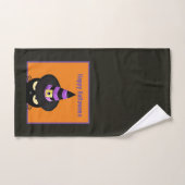 Zwarte kat in heks hoed Halloween badhanddoek Handdoek (Handdoek)