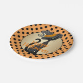 Zwarte kat in heks Pet Halloween Party Papieren Bordje (Gekanteld)