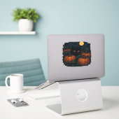 Zwarte kat in heks Pet - Matcha Latte Magic Classi Sticker (Laptop op bureau)