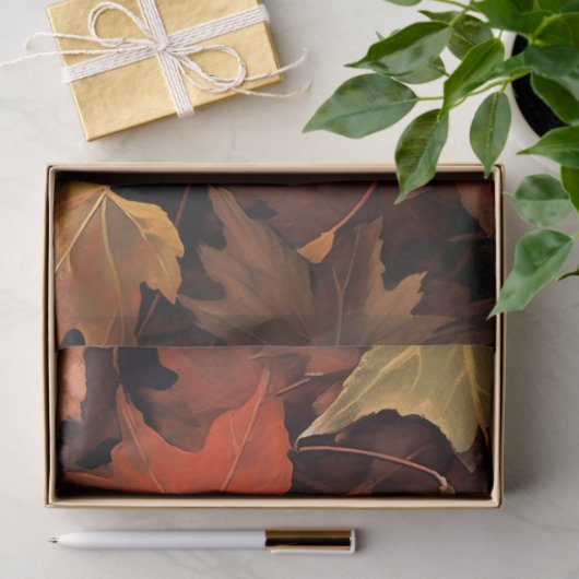 Zwarte kat in herfstbladeren 1 ontkoppelingspapier tissuepapier (Geschenk)