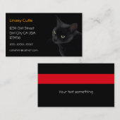 Zwarte kat in het donker visitekaartje (Voorkant / Achterkant)