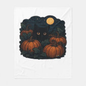 Zwarte kat in het klassieke T-shirt van Patch Fleece Deken (Voorkant)