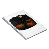 Zwarte kat in het klassieke T-shirt van Patch Notitieboek (Rechterzijde)