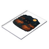 Zwarte kat in het klassieke T-shirt van Patch Notitieboek (Linkerzijde)