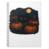 Zwarte kat in het klassieke T-shirt van Patch Notitieboek (Voorkant)