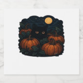 Zwarte kat in het klassieke T-shirt van Patch Sparkling Wijnetiket (Enkel label)