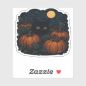 Zwarte kat in het klassieke T-shirt van Patch Sticker (Vel)