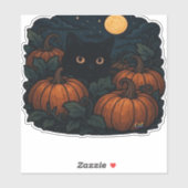 Zwarte kat in het klassieke T-shirt van Patch Sticker (Vel)