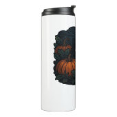 Zwarte kat in het klassieke T-shirt van Patch Thermosbeker (Gedraaid links)