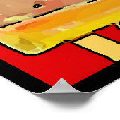 Zwarte kat in het raam poster (Hoek)