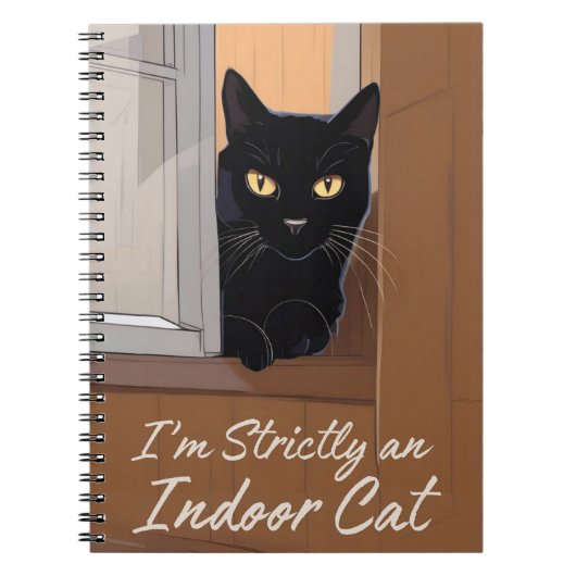 Zwarte kat in het venster notitieboek (Voorkant)