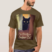 Zwarte kat in het venster t-shirt (Voorkant)