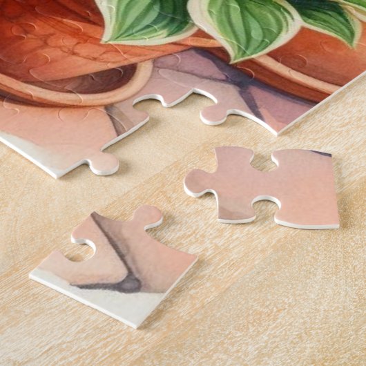 Zwarte kat in Hosta Garden Legpuzzel (Zijkant)