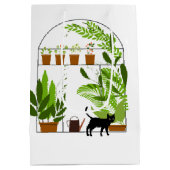 Zwarte kat in kas Verjaardag Medium Cadeauzakje (Achterkant)